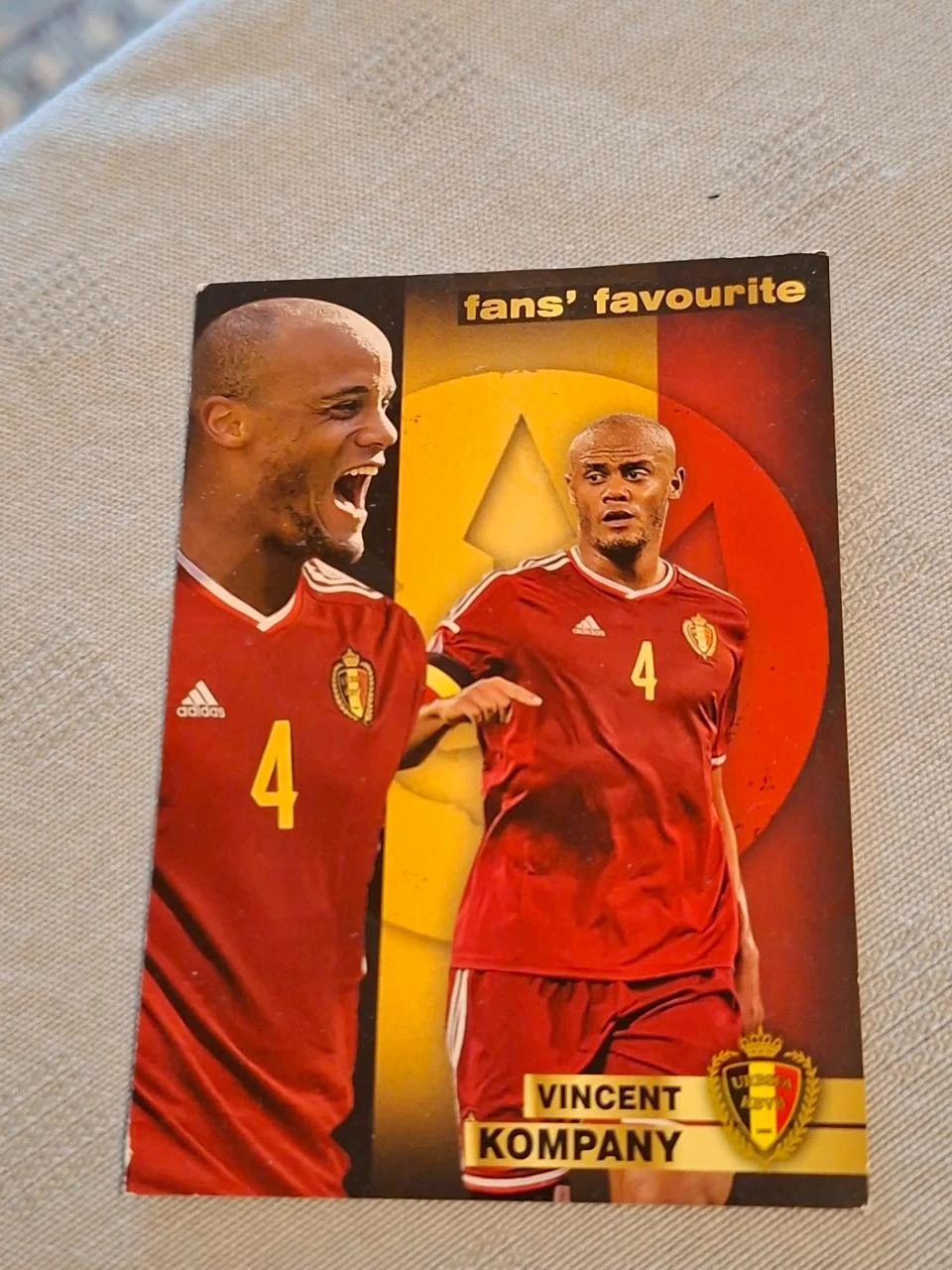 Panini / Voetbalkaart / Vincent Kompany / Rode Duivels / EK 2016